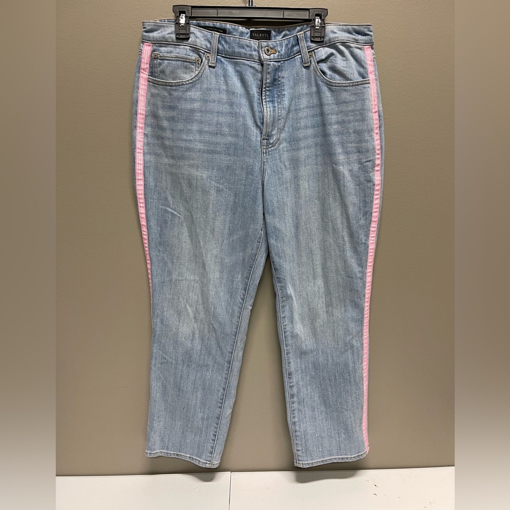 Talbots Light Blue Jeans with Pink Stripes